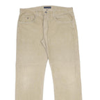 TOMMY HILFIGER Mens Regular Fit Beige Cotton Corduroy Trousers W36 L34 Casual