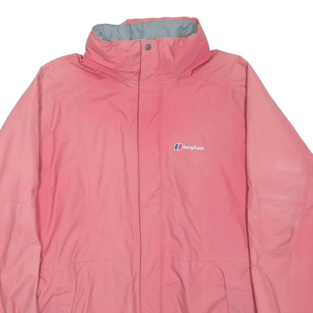 BERGHAUS Womens Pink Waterproof Jacket UK 12 Polyester Blend Zip Outdoor Casual