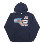GILDAN Mens Navy Blue Shane Golobic Racing Hoodie M Cotton Blend
