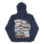 GILDAN Mens Navy Blue Shane Golobic Racing Hoodie M Cotton Blend