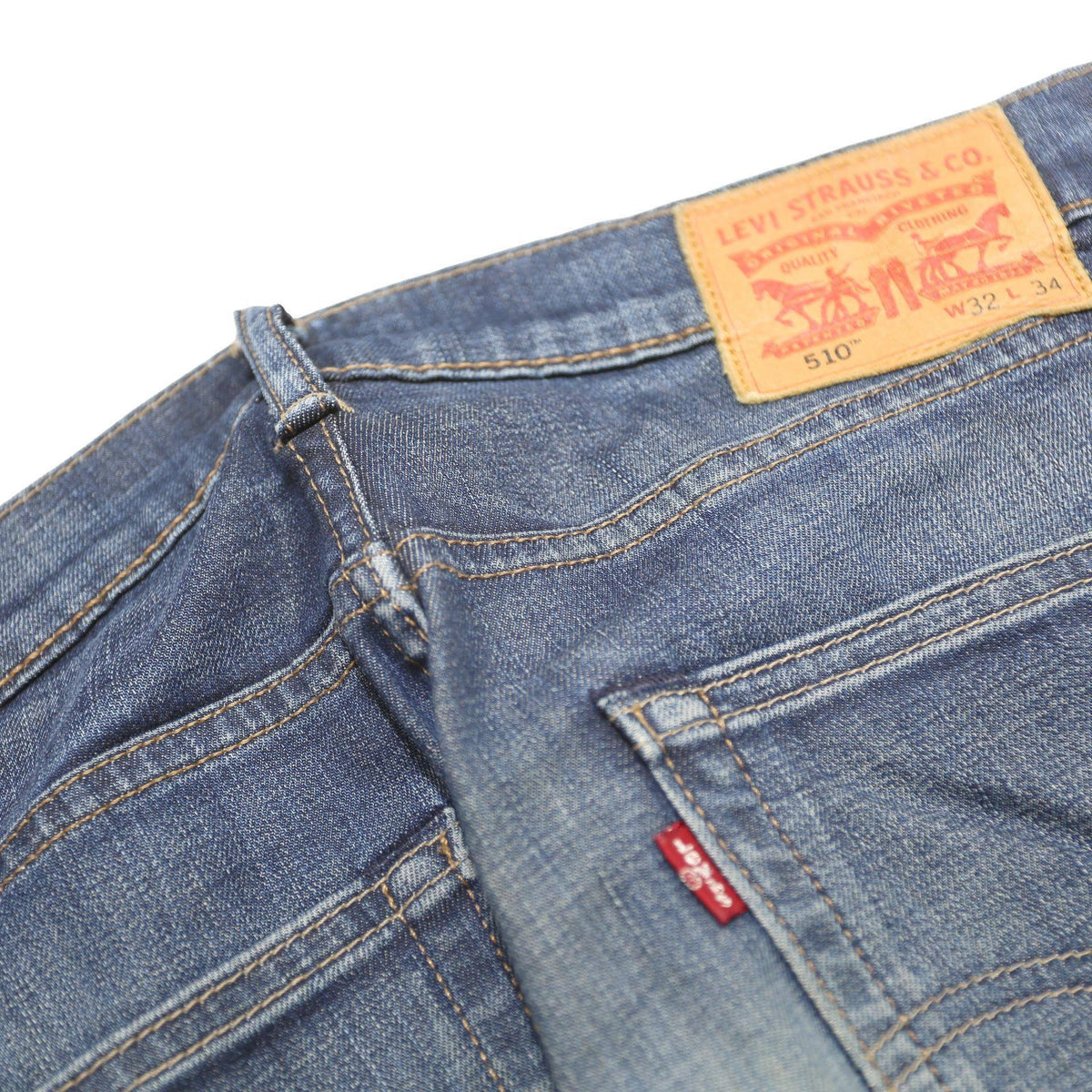 LEVI'S 510 Mens Jeans Blue Slim Skinny Denim Medium W32 L31 Stretch Cotton