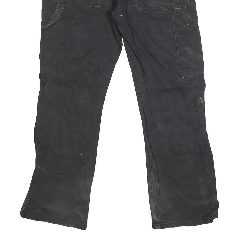 DICKIES Mens Cotton Blend Black Regular Straight Trousers W34 L29 Workwear Zip