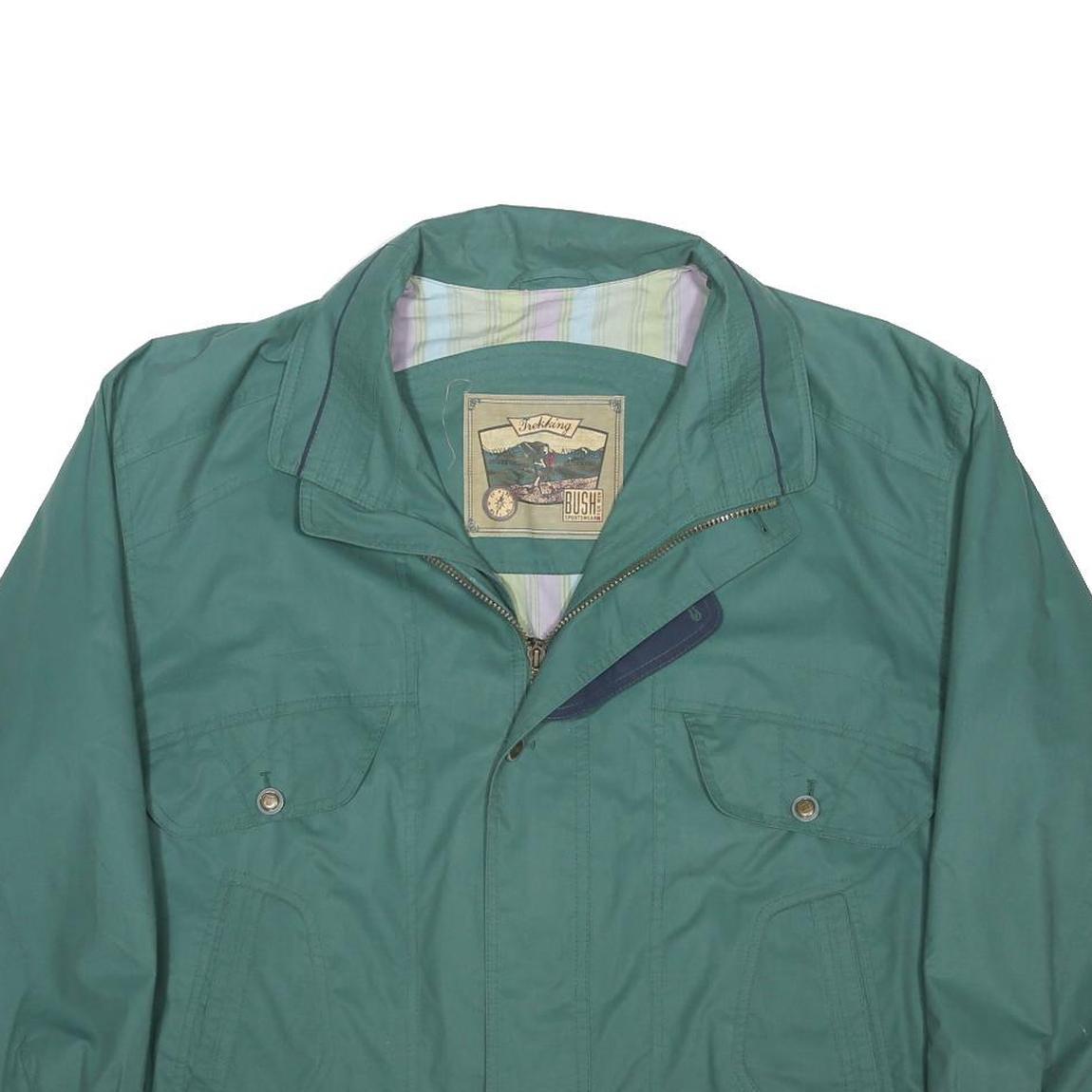 BUSH Mens Green XL Polyester Blend Jacket Zip Pocketed Casual Outdoor