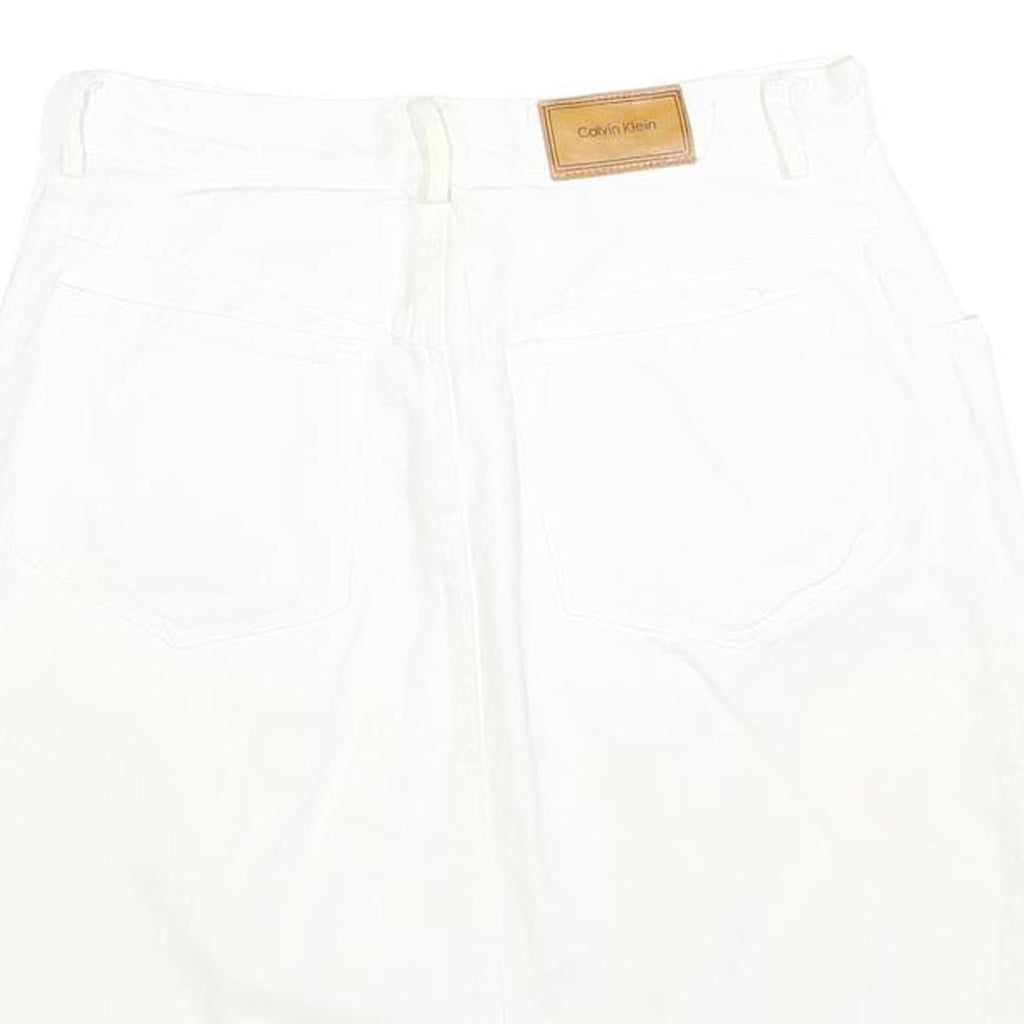 CALVIN KLEIN Womens White Cotton Blend Mini Skirt S Casual Summer