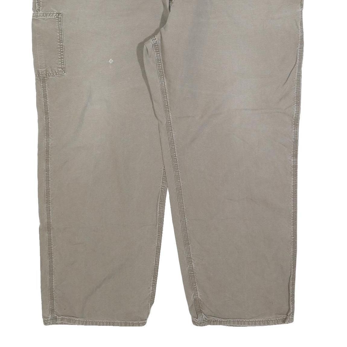 CARHARTT Mens Cotton Blend Beige Regular Fit Straight Leg Trousers W48 L29