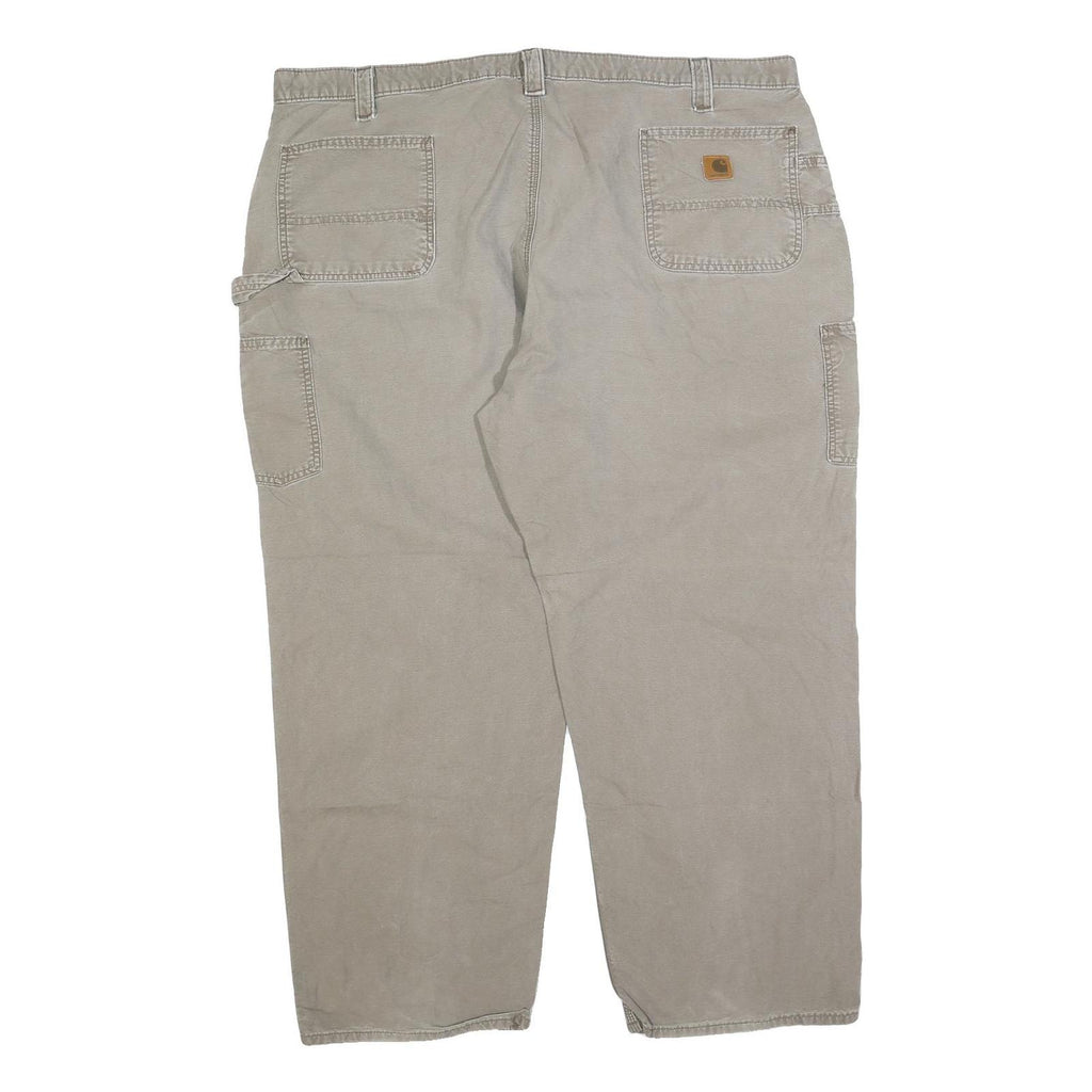 CARHARTT Mens Cotton Blend Beige Regular Fit Straight Leg Trousers W48 L29
