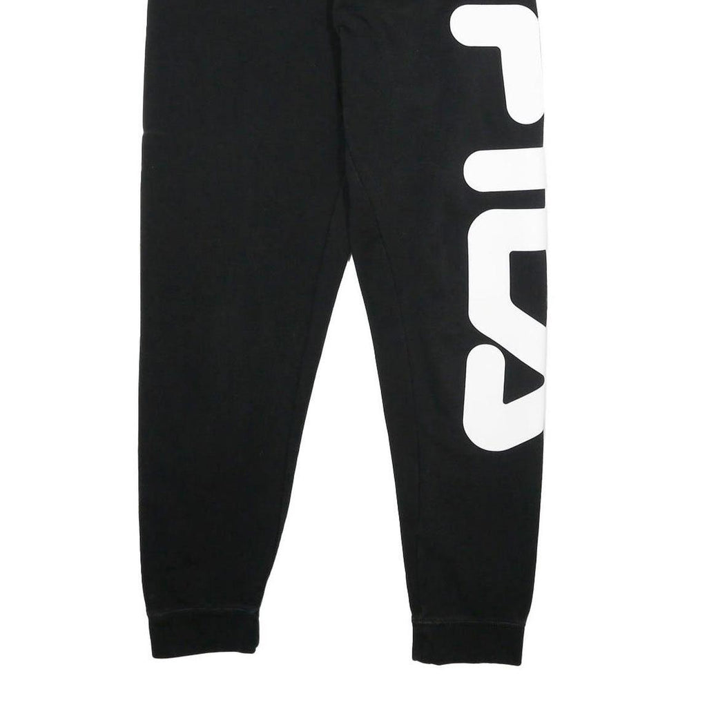 FILA Mens Joggers Black XS W26 L30 Cotton Blend Regular Tapered Fit Logo Print