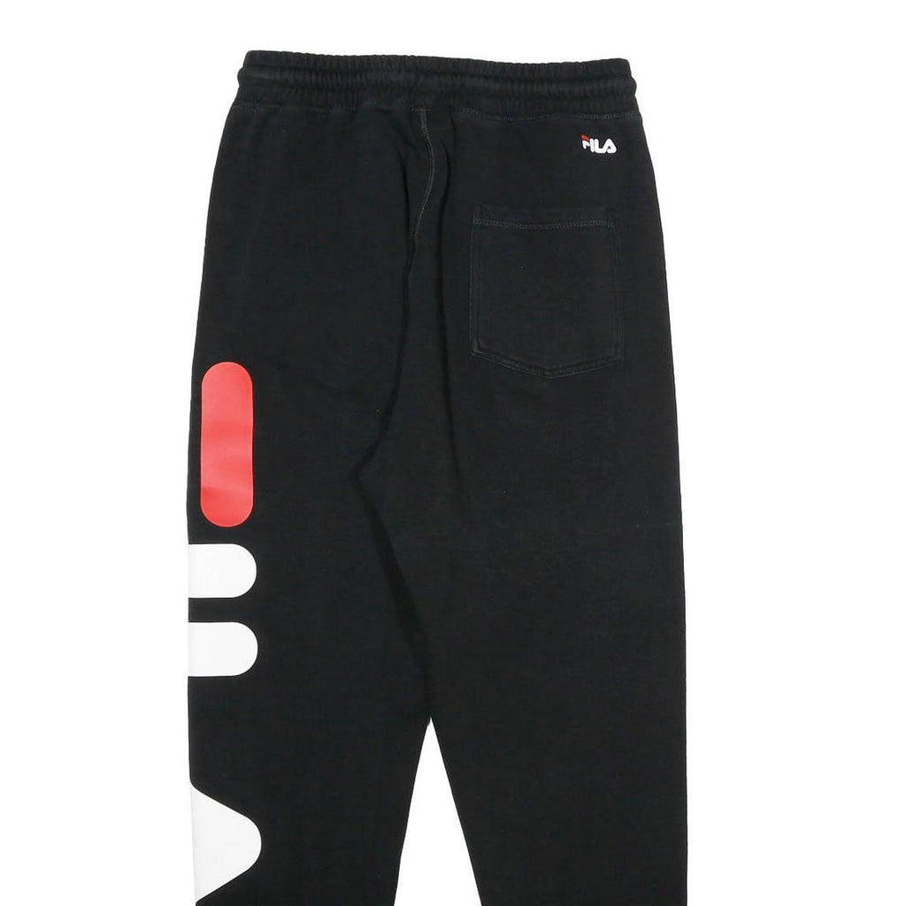 FILA Mens Joggers Black XS W26 L30 Cotton Blend Regular Tapered Fit Logo Print