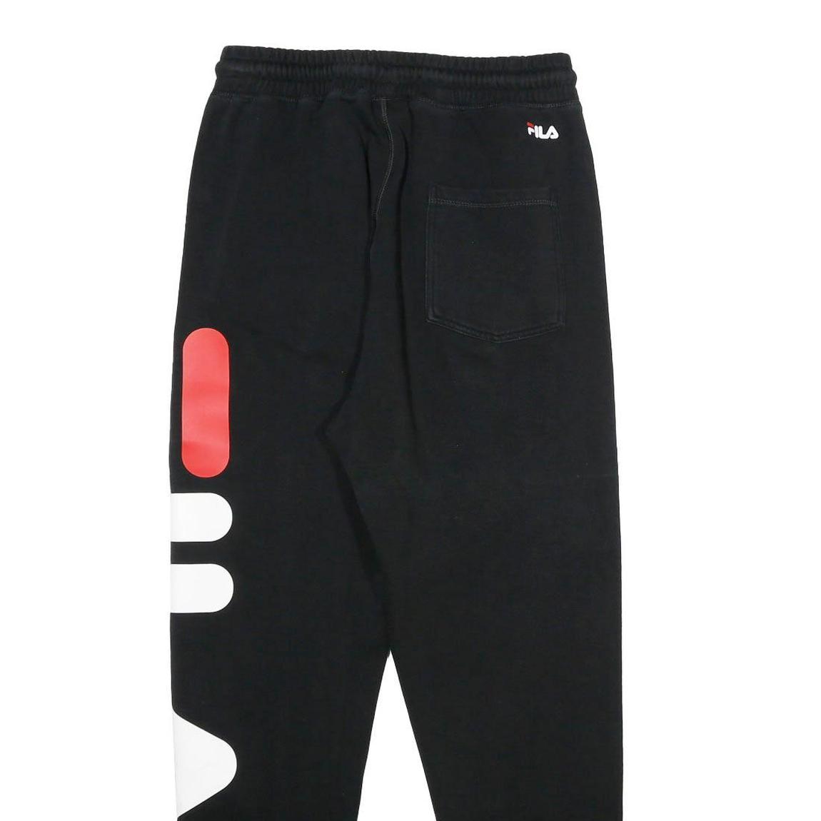 FILA Mens Joggers Black XS W26 L30 Cotton Blend Regular Tapered Fit Logo Print