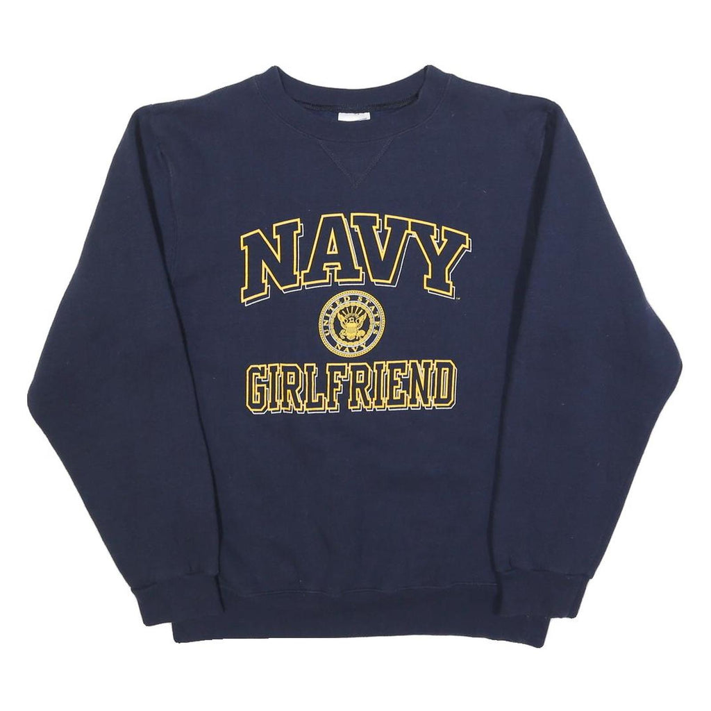 SOFFE Womens Navy Navy Girlfriend Crew Neck Sweatshirt S Cotton Blend Pullover