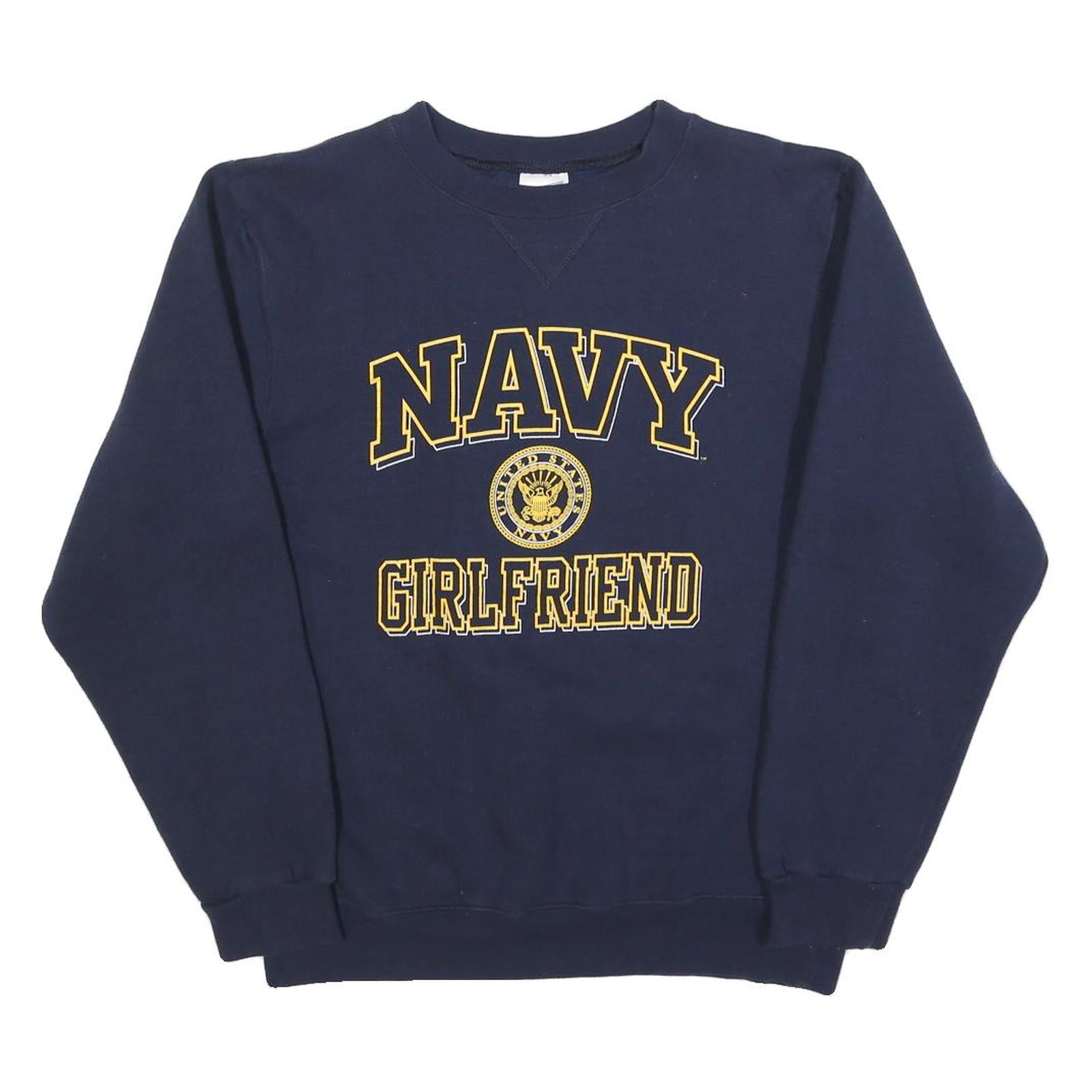 SOFFE Womens Navy Navy Girlfriend Crew Neck Sweatshirt S Cotton Blend Pullover