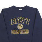 SOFFE Womens Navy Navy Girlfriend Crew Neck Sweatshirt S Cotton Blend Pullover