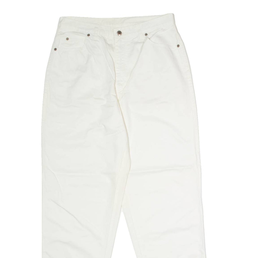 NORWISS Womens Trousers White Regular Straight W30 L31