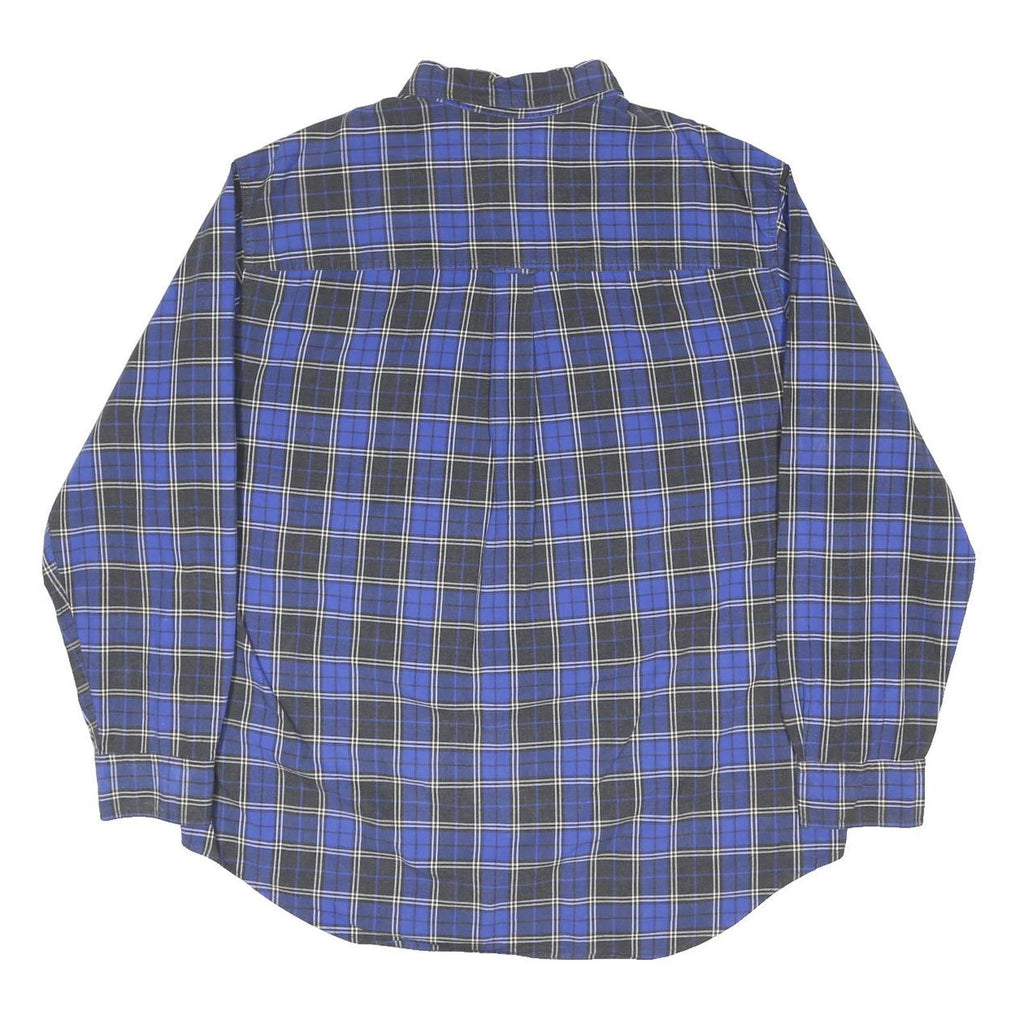 CHAPS RALPH LAUREN Mens Blue & Black Check Shirt XL Button Down Long Sleeve