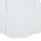 LACOSTE Mens White & Green Checked Cotton Blend Shirt XL Relaxed Fit Casual