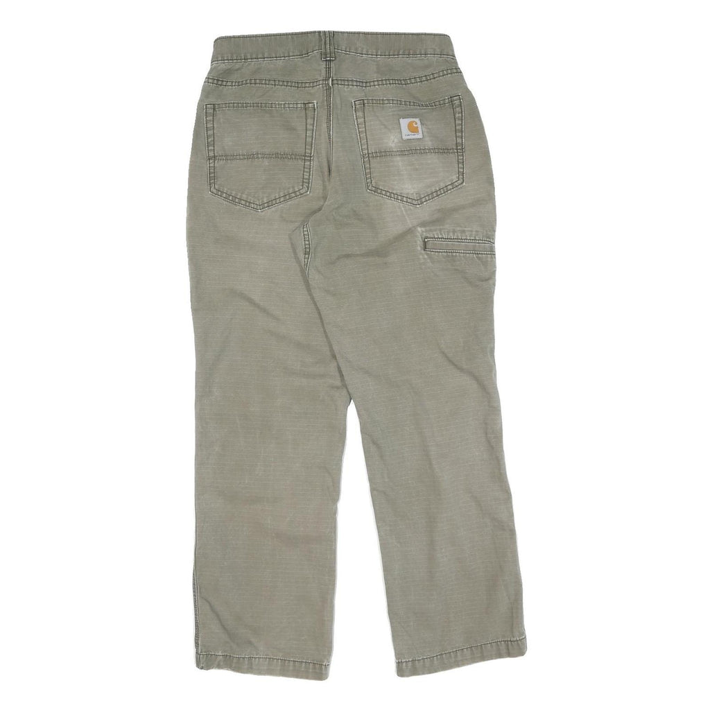 CARHARTT Mens Cotton Olive Green Regular Straight Trousers W31 L30 Workwear
