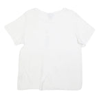 DKNY Womens White Graphic Print Cotton Blend Basic Short Sleeve Crew Neck XL