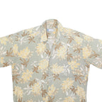 HALF MOON BAY Mens Beige & Brown Floral Cotton Shirt L Summer Casual Hawaiian