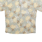 HALF MOON BAY Mens Beige & Brown Floral Cotton Shirt L Summer Casual Hawaiian