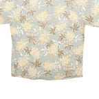 HALF MOON BAY Mens Beige & Brown Floral Cotton Shirt L Summer Casual Hawaiian