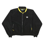 TRI-MOUNTAIN Mens Black Yellow Zip Jacket XL Polyester Plain Outdoor Casual