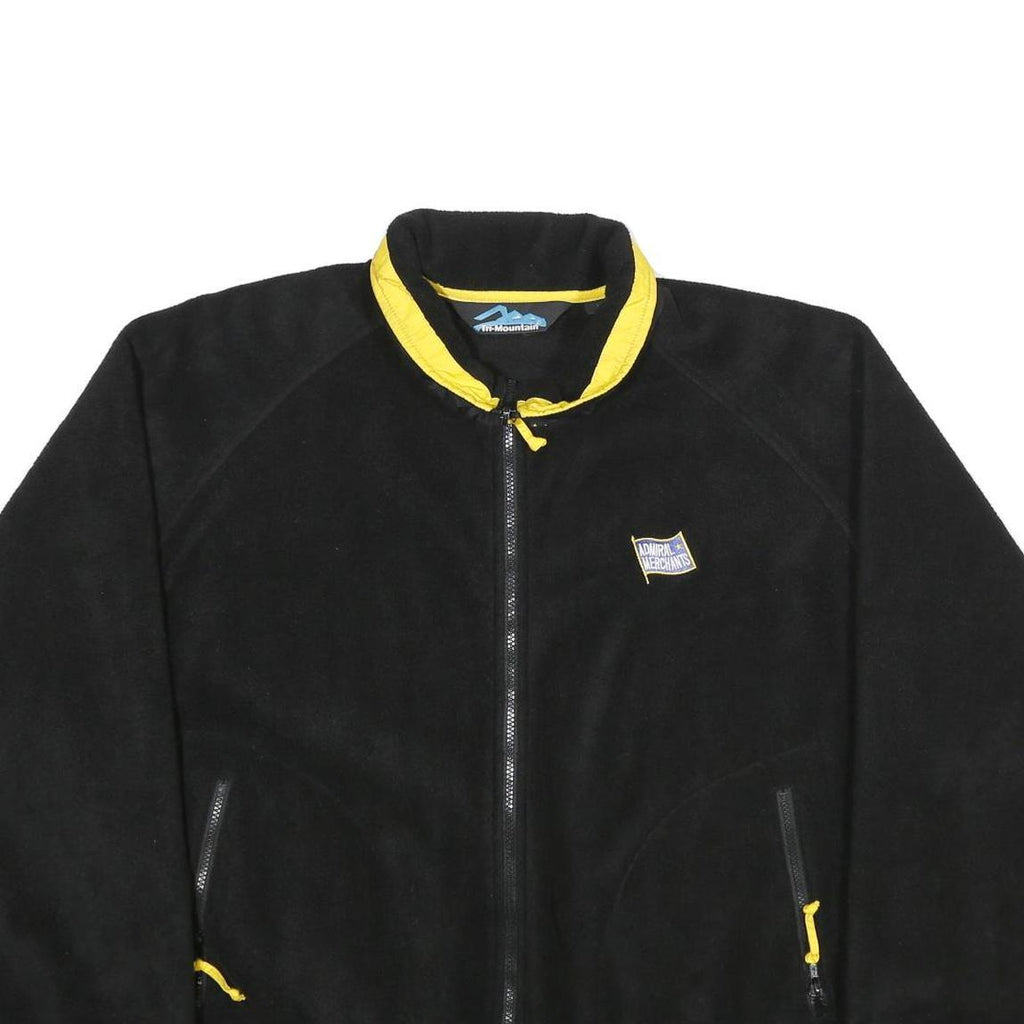 TRI-MOUNTAIN Mens Black Yellow Zip Jacket XL Polyester Plain Outdoor Casual