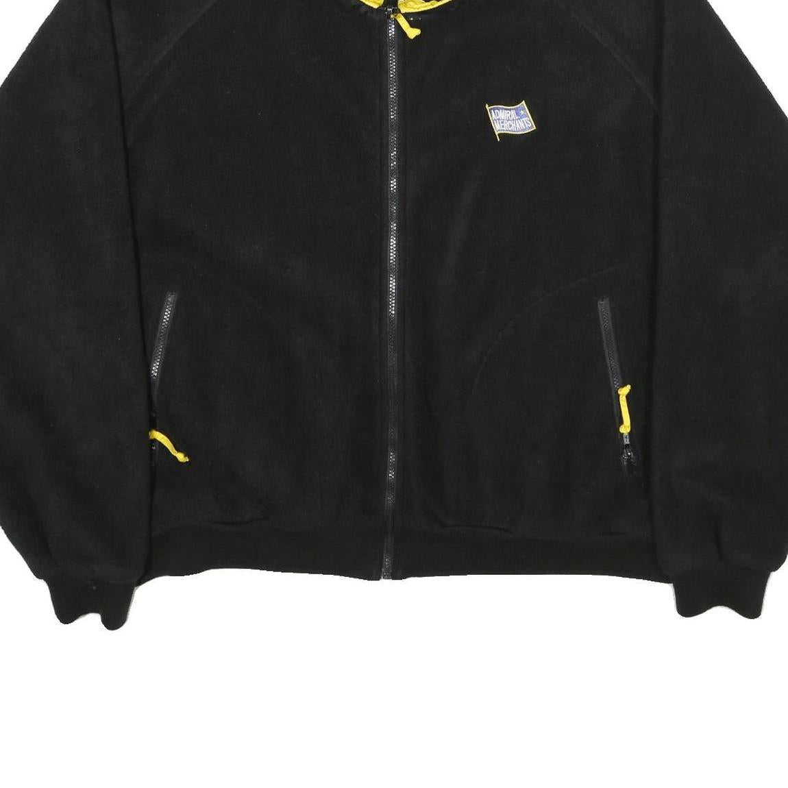 TRI-MOUNTAIN Mens Black Yellow Zip Jacket XL Polyester Plain Outdoor Casual