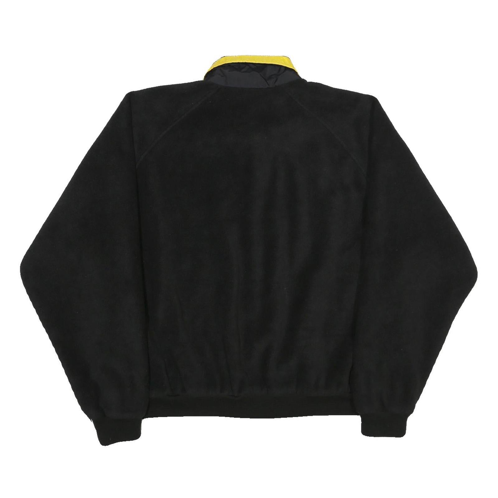 TRI-MOUNTAIN Mens Black Yellow Zip Jacket XL Polyester Plain Outdoor Casual