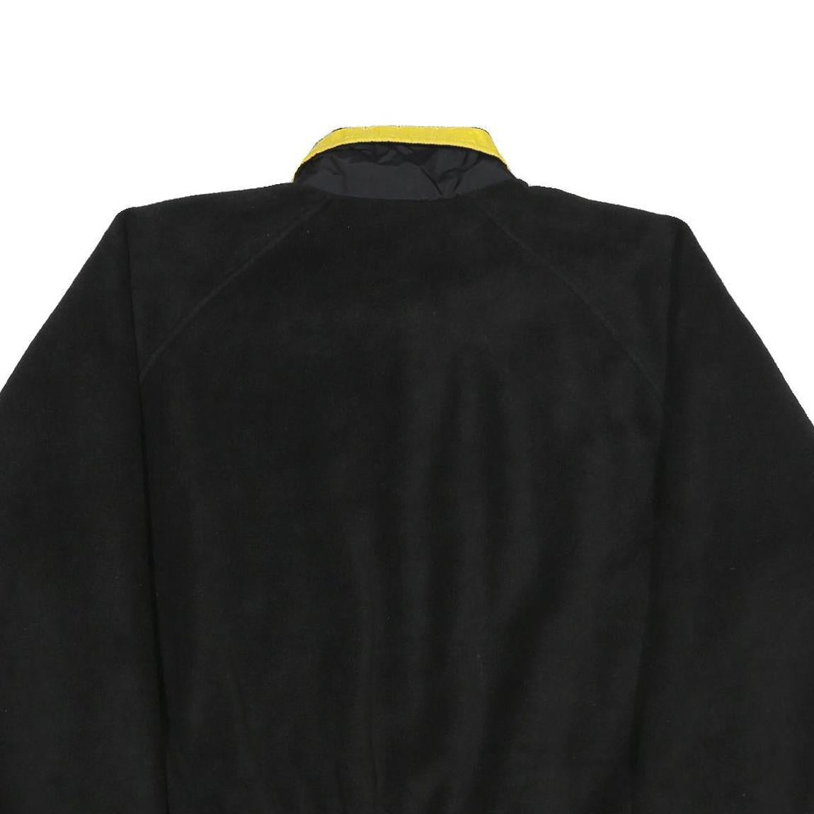 TRI-MOUNTAIN Mens Black Yellow Zip Jacket XL Polyester Plain Outdoor Casual