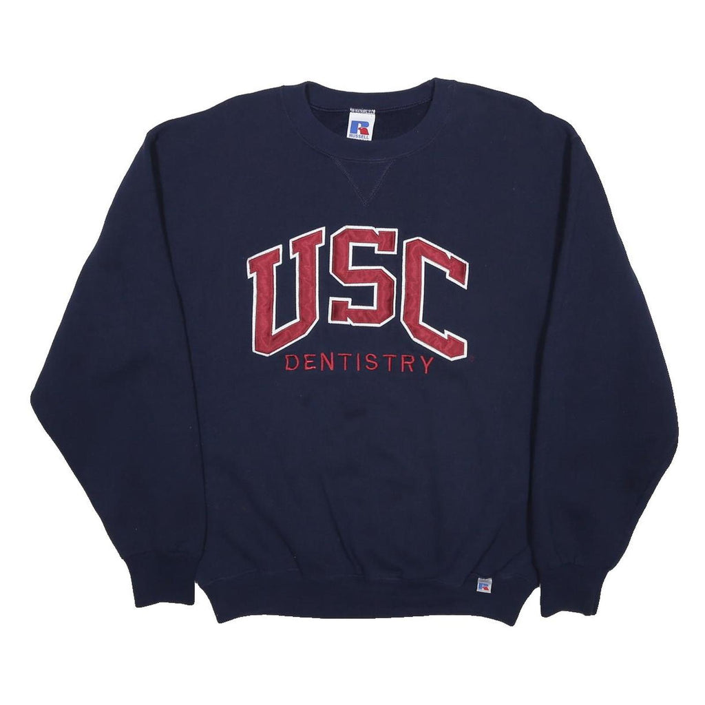 RUSSELL ATHLETIC Mens Navy Blue USC Dentistry Crew Neck M College Sweatshirt