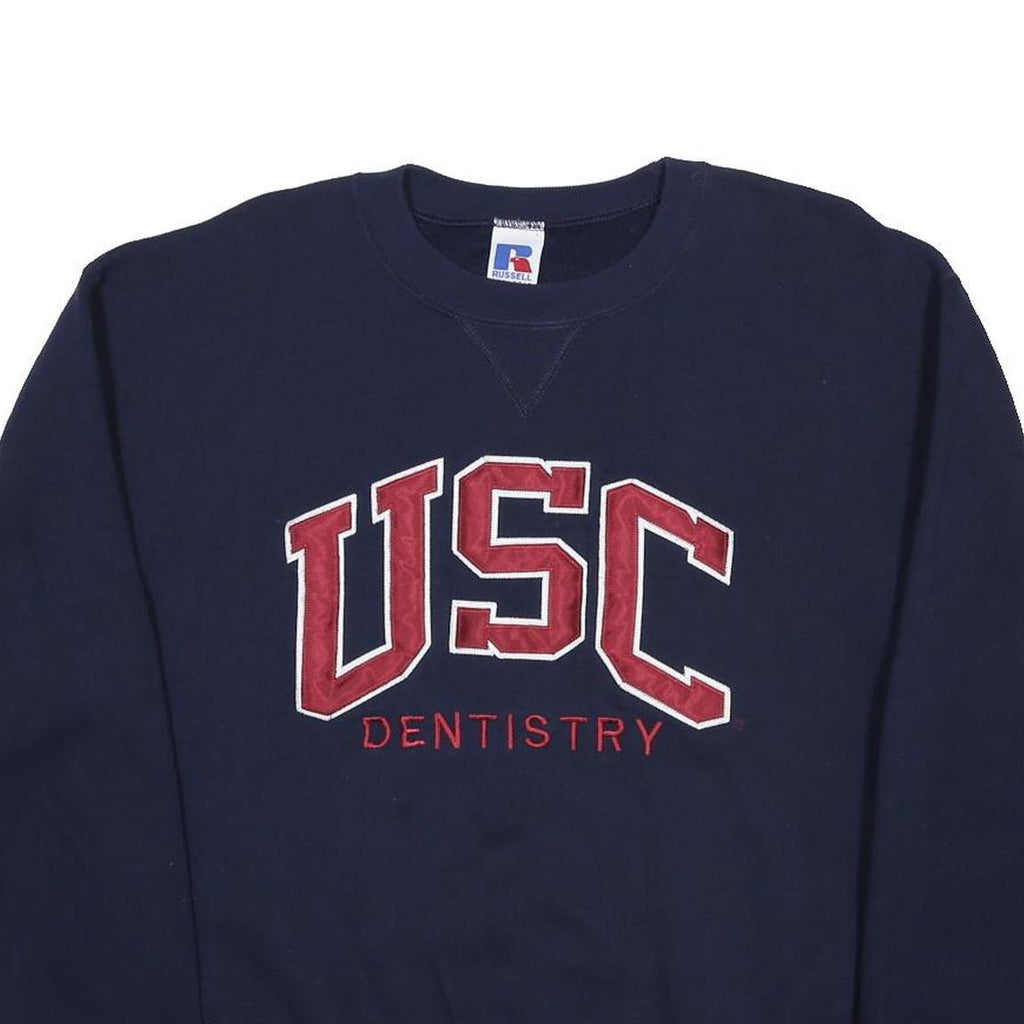RUSSELL ATHLETIC Mens Navy Blue USC Dentistry Crew Neck M College Sweatshirt