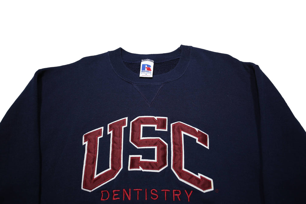 RUSSELL ATHLETIC Mens Navy Blue USC Dentistry Crew Neck M College Sweatshirt