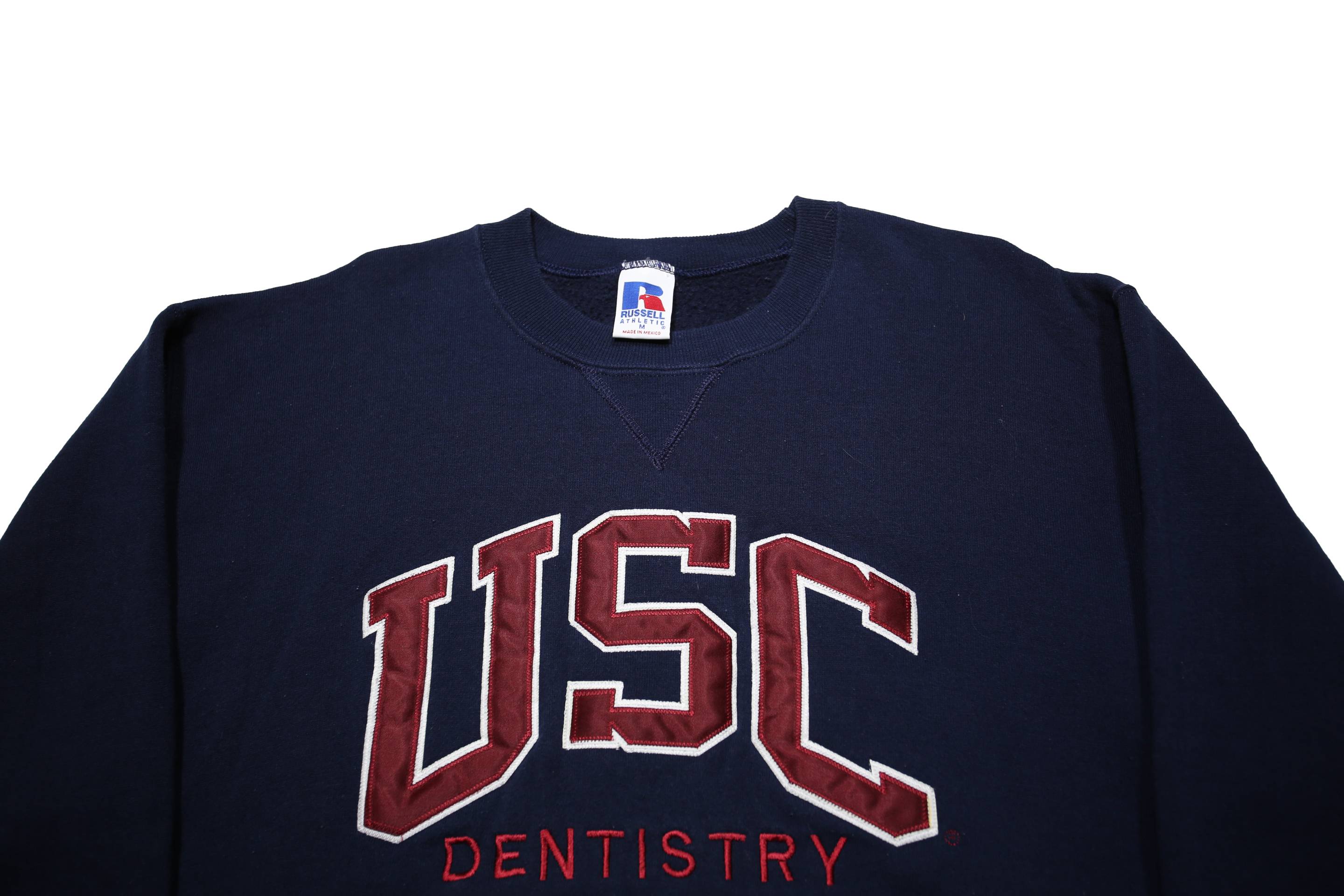 RUSSELL ATHLETIC Mens Navy Blue USC Dentistry Crew Neck M College Sweatshirt