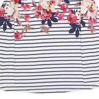 JOULES Womens Navy & White Stripe Floral Print Cotton Blend Top Long Sleeve
