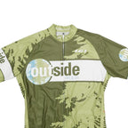 LOUISGARNEAU Mens Green & Light Green Outside Cycling Jersey M Short Sleeve Crew