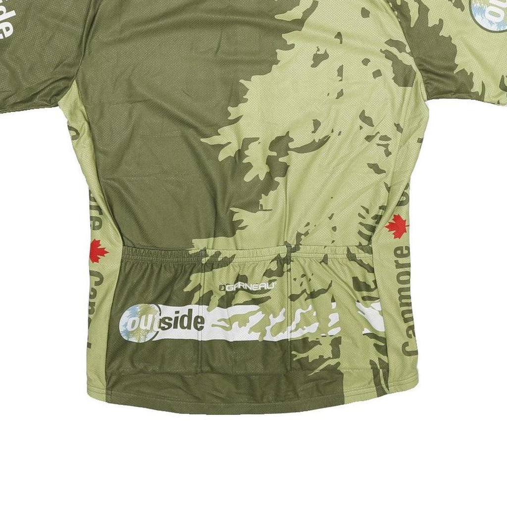 LOUISGARNEAU Mens Green & Light Green Outside Cycling Jersey M Short Sleeve Crew