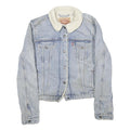 LEVI'S Mens Blue Denim Sherpa Collar Jacket M Cotton Button Casual Outerwear