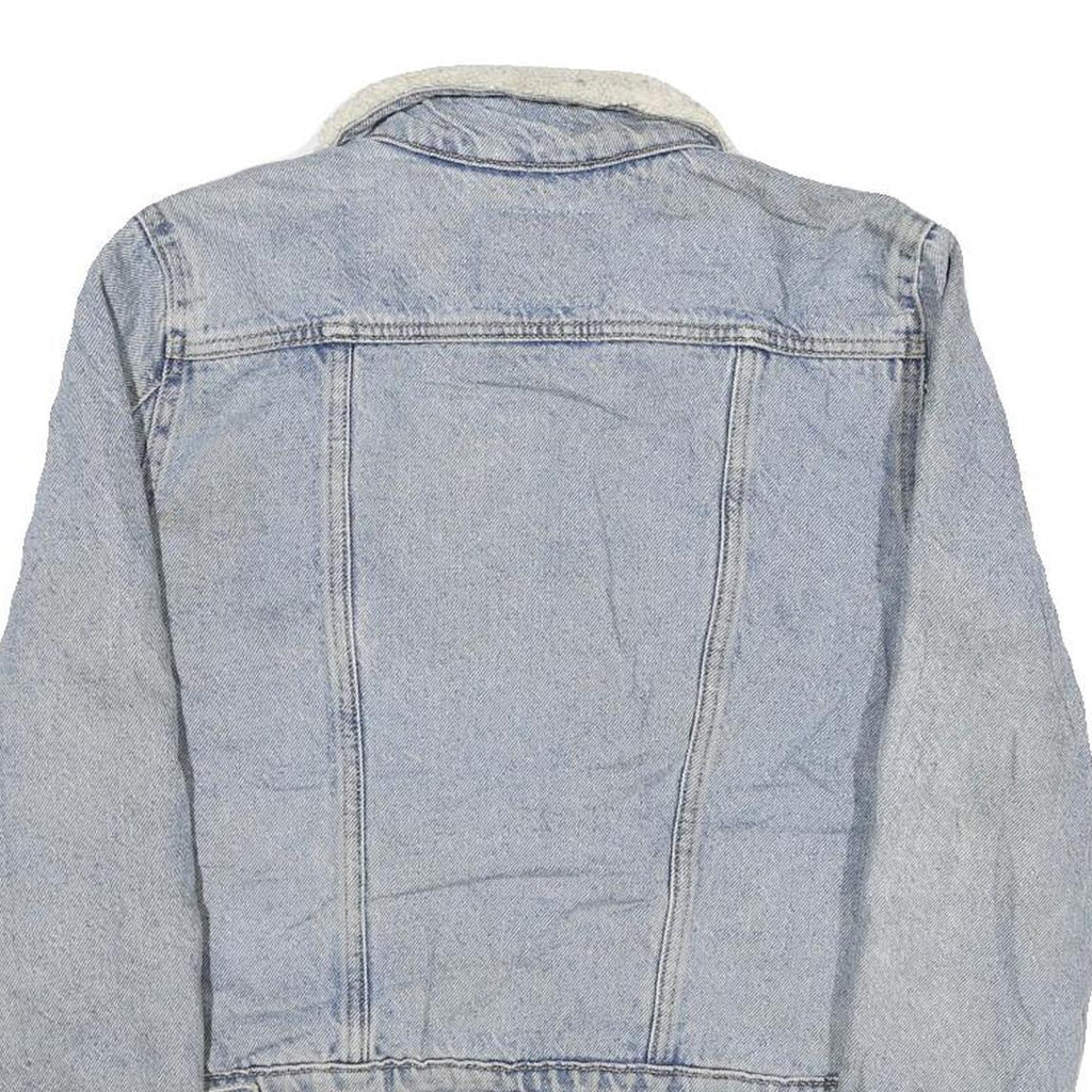 LEVI'S Mens Blue Denim Sherpa Collar Jacket M Cotton Button Casual Outerwear