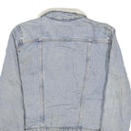 LEVI'S Mens Blue Denim Sherpa Collar Jacket M Cotton Button Casual Outerwear