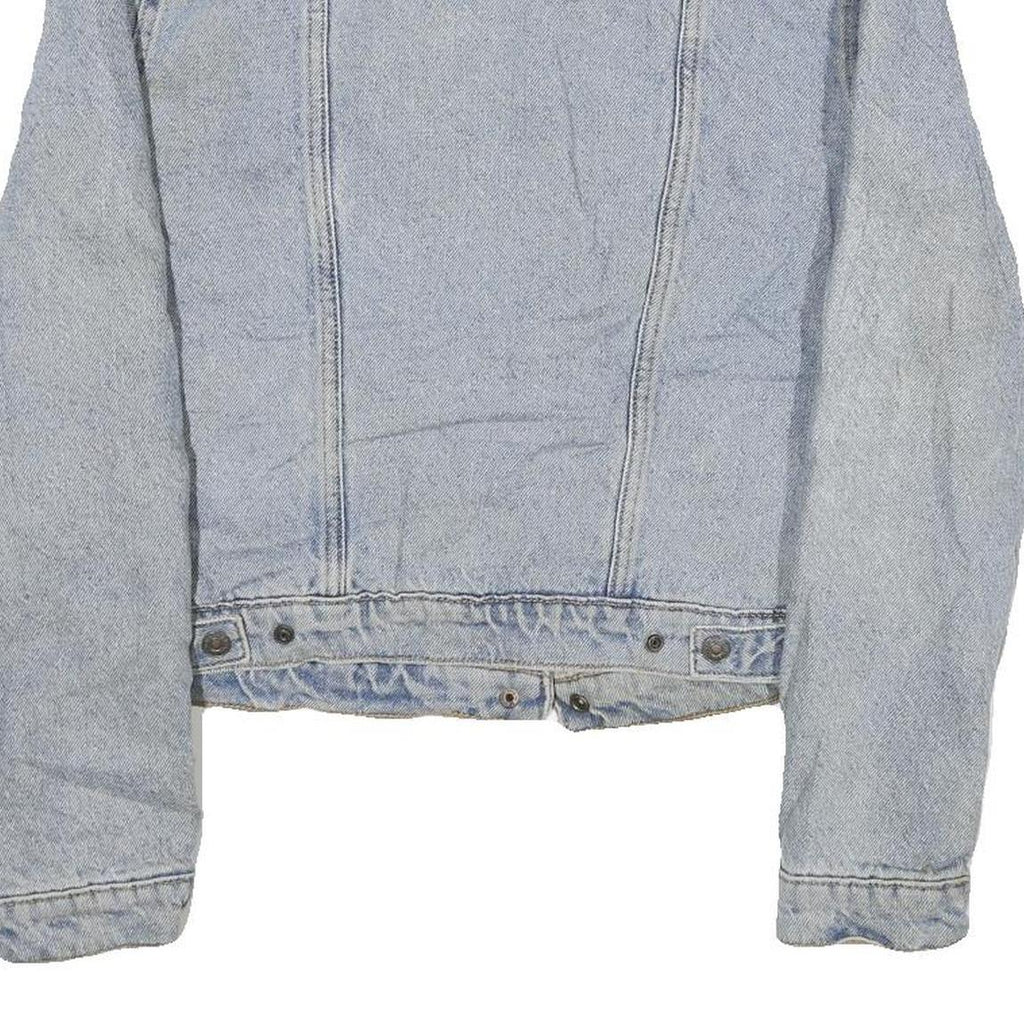 LEVI'S Mens Blue Denim Sherpa Collar Jacket M Cotton Button Casual Outerwear