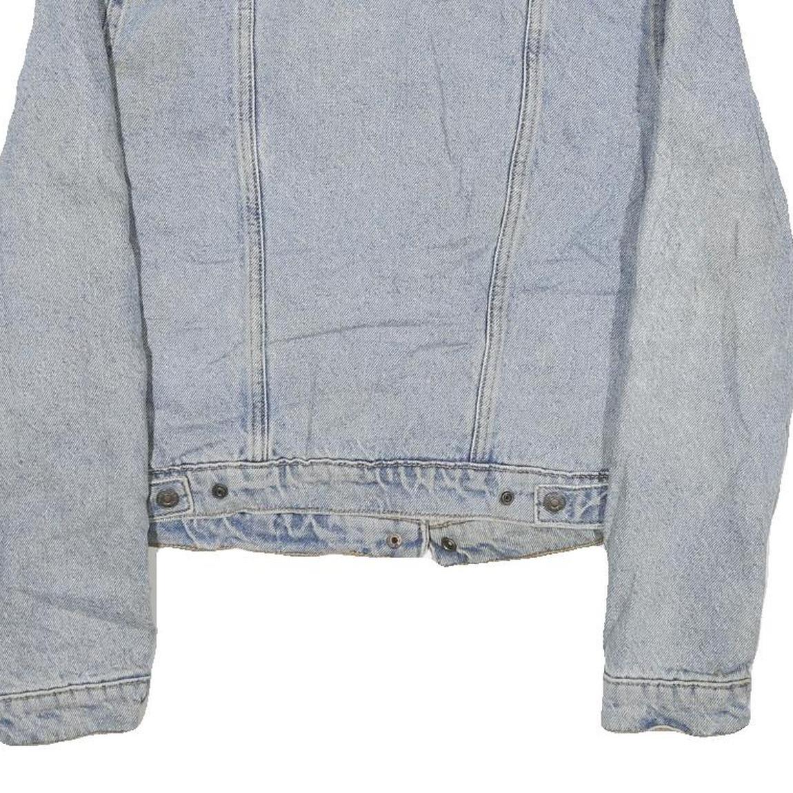 LEVI'S Mens Blue Denim Sherpa Collar Jacket M Cotton Button Casual Outerwear