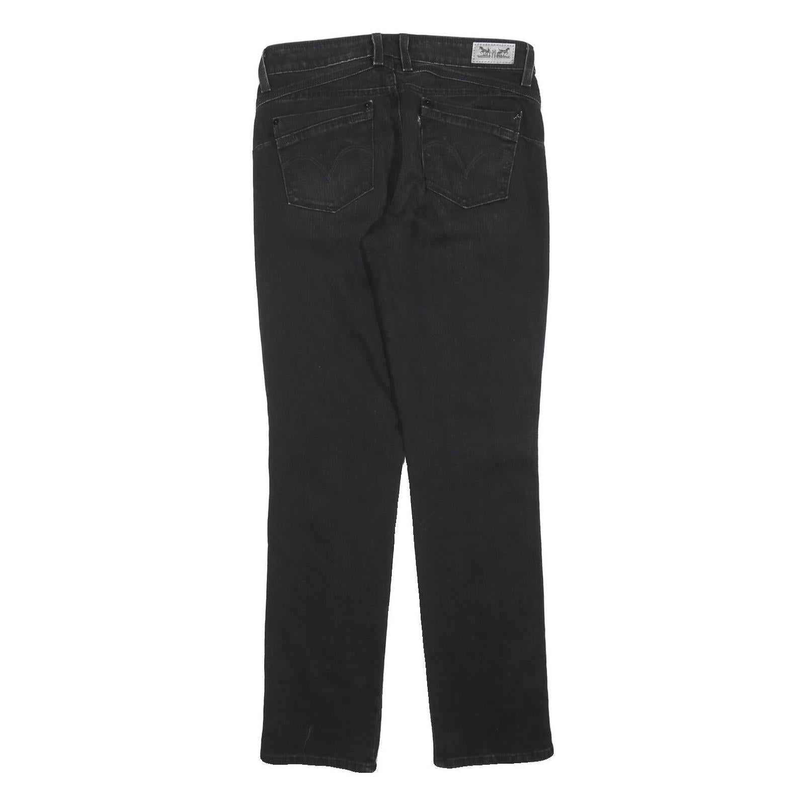 LEVI'S Womens Black Regular Skinny Denim Raw W29 L32 Cotton Blend Zip Jeans