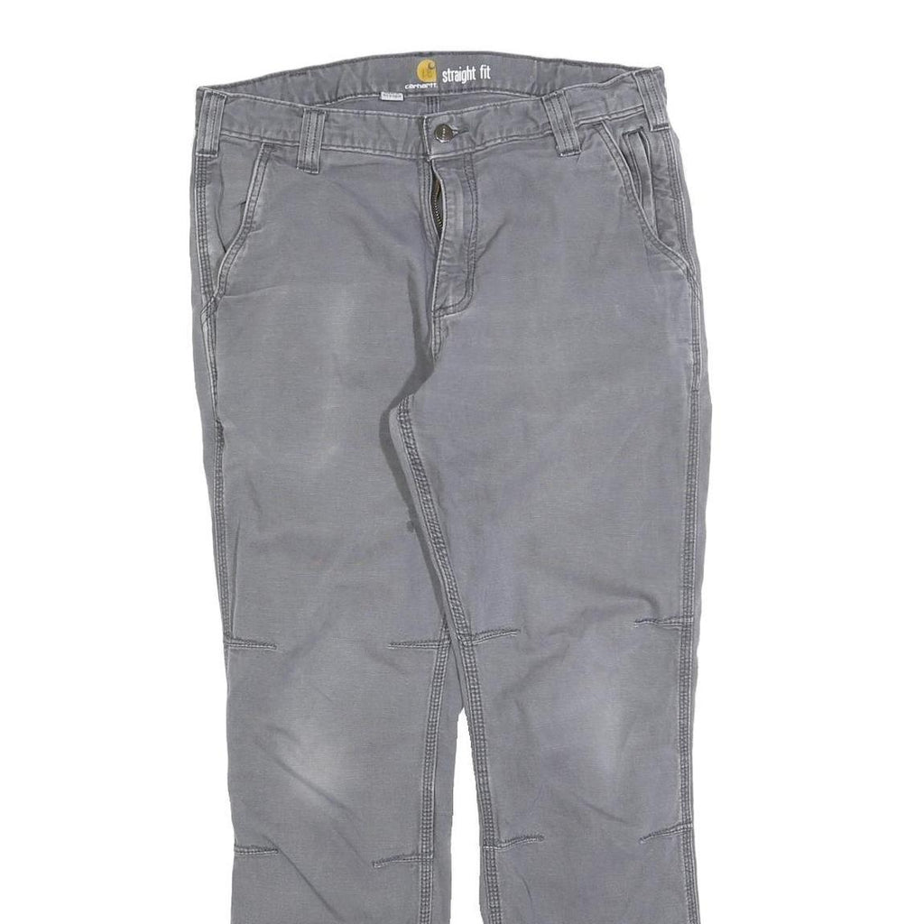 CARHARTT Mens Cotton Blend Grey Regular Straight Leg Trousers W34 L32 Workwear