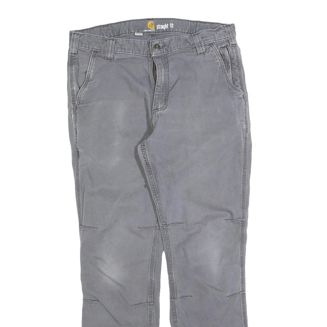 CARHARTT Mens Cotton Blend Grey Regular Straight Leg Trousers W34 L32 Workwear