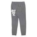 NIKE Mens Joggers Grey S W27 L27 Just Do It Cotton Blend Slim Tapered Fit