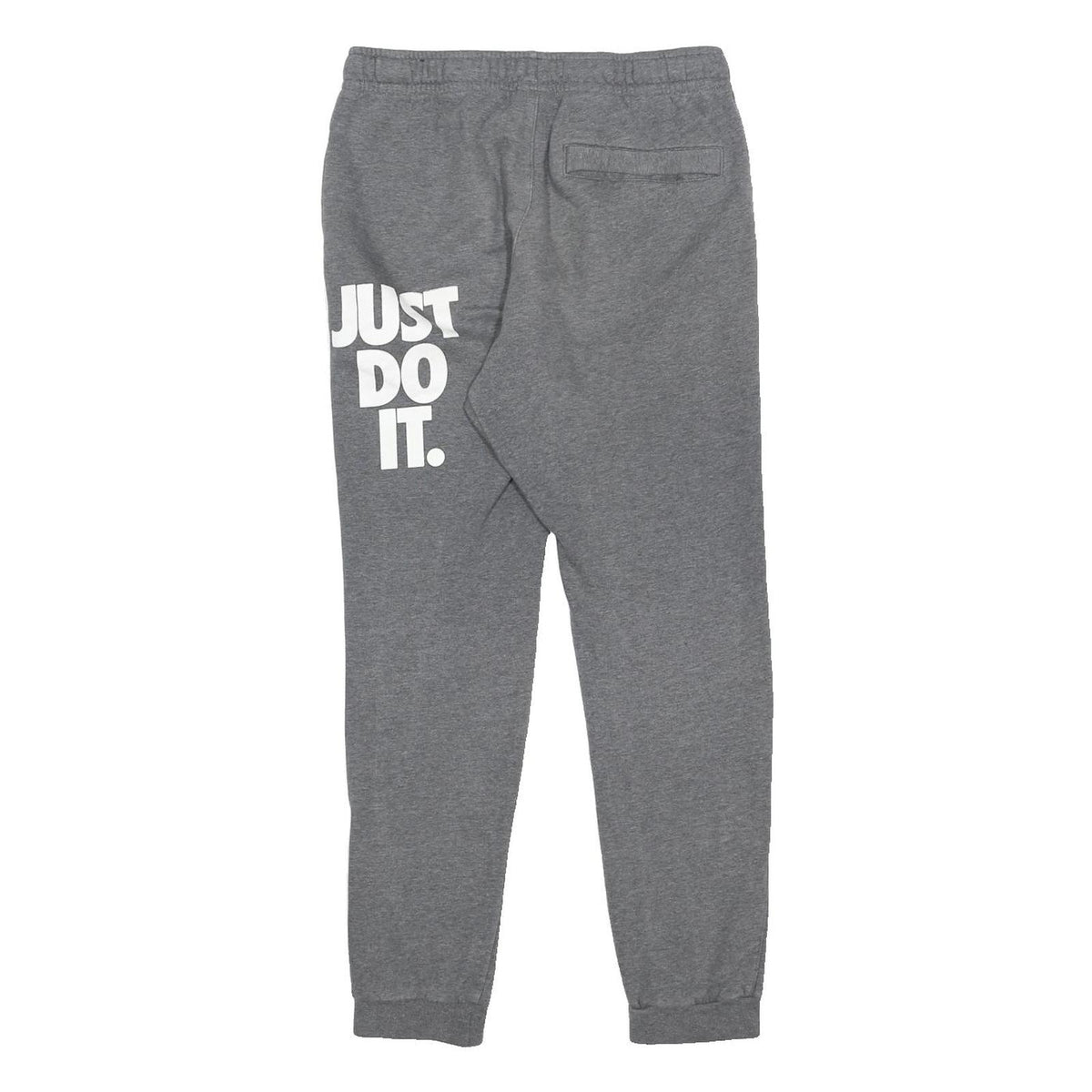 NIKE Mens Joggers Grey S W27 L27 Just Do It Cotton Blend Slim Tapered Fit
