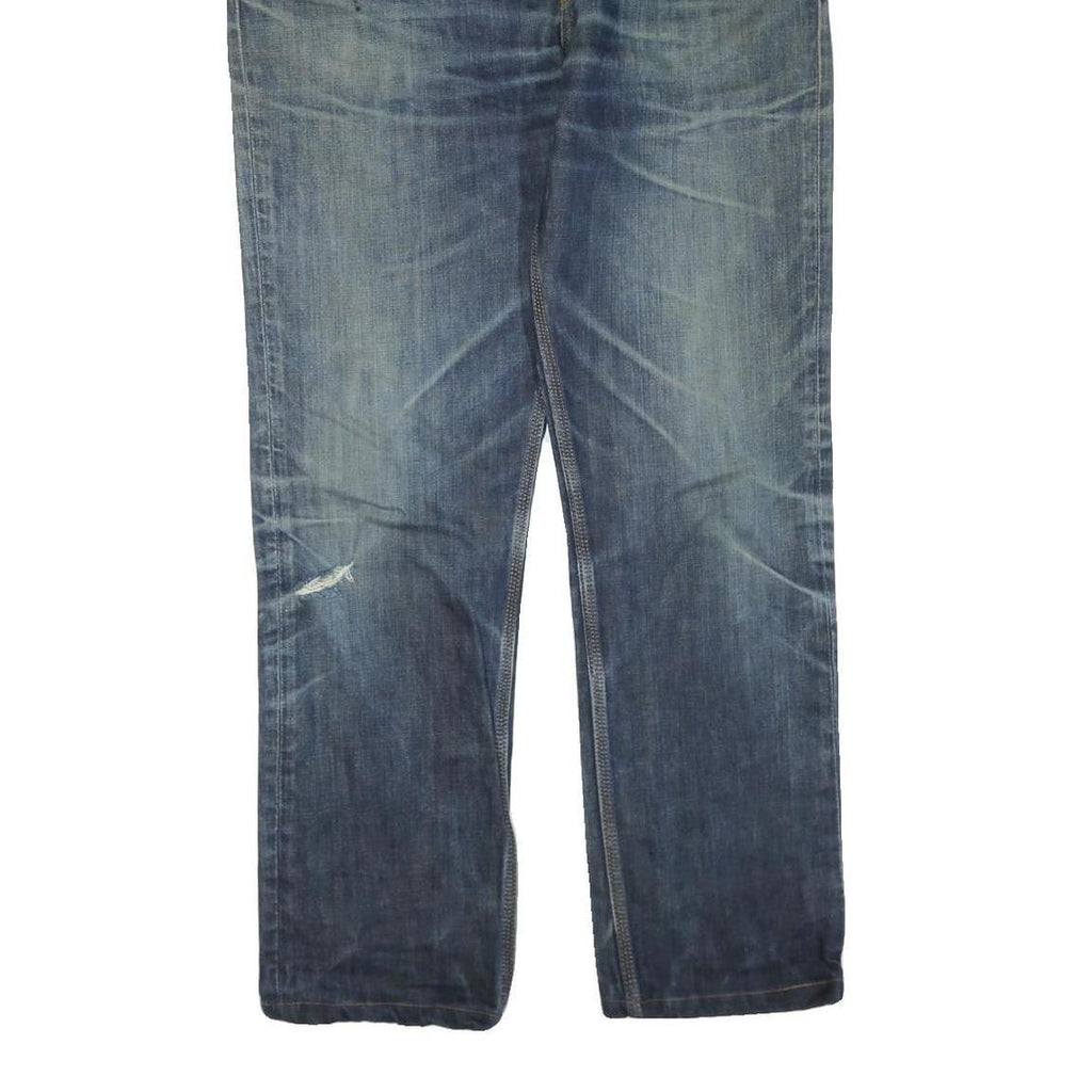 CARHARTT Mens Regular Blue Denim Slim Straight Jeans W36 L31 Distressed Zip