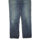 CARHARTT Mens Regular Blue Denim Slim Straight Jeans W36 L31 Distressed Zip