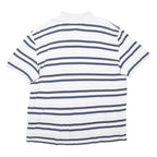 TOMMY HILFIGER Mens White & Navy Striped Short Sleeve Polo Shirt 2XL Classic Fit