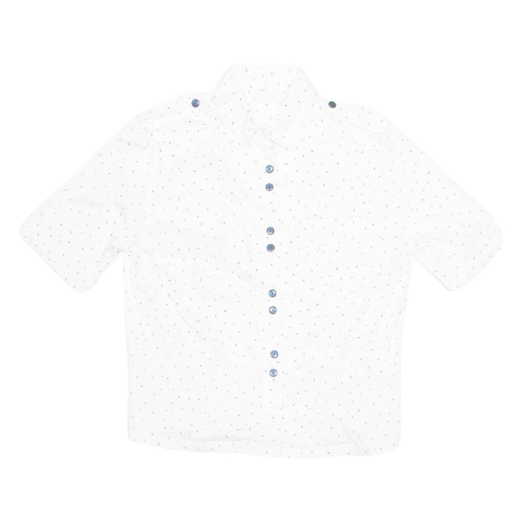 Womens Printed Blouse White Spotted M